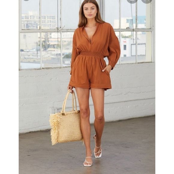 CLEOBELLA REVOLVE  MENORCA ROMPER IN GINGER - Picture 2 of 8
